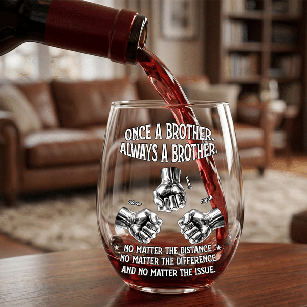 Verre à vin sans pied personnalisé avec nom pour la fête des pères Cadeau d'anniversaire pour homme Frère