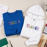 Sweat-shirt à capuche avec titre et nom de famille Cadeau d'appréciation de la rentrée scolaire pour le professeur