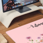 Personalized Birth Flower Mouse Pad Desk Mat with Name Computer Accessory Back to School Birthday Gift for Friends Colleagues