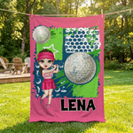 Personalized Multicolour Cartoon Character Golf Soft Throw Blanket with Name Home Decor Team Birthday Gift for Golf Lovers