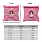 Personalized Cartoon Praying Character Bible Verse Soft Throw Pillow Cover with Title and Name Christian Faith Birthday Gift for Christian Girl Woman