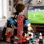 Henkilökohtainen jalkapallokuvio pehmeä heittää peitto nimi Home Decor Soccer Club syntymäpäivälahja jalkapallon ystäville