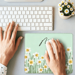Personalized Birth Flower Mouse Pad Desk Mat with Name Computer Accessory Back to School Birthday Gift for Friends Colleagues