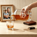 Personalised Retro Wreath Whiskey Square Decanter with Title Birthday Anniversary Father's Day Gift for Men Friends