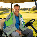 Personalized Multicolour Cartoon Character Golf Soft Throw Blanket with Name Home Decor Team Birthday Gift for Golf Lovers