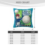 Taie d'oreiller personnalisée en forme de personnage de golf avec nom Décoration de la maison Cadeau d'équipe pour les golfeurs Joueurs de golf