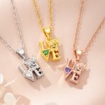 Personalized Birthstone Love Highland Cow Necklace Earrings Dainty Jewellery Daily Wear Birthday Gift for Women Highland Cow Lovers