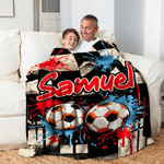 Henkilökohtainen jalkapallokuvio pehmeä heittää peitto nimi Home Decor Soccer Club syntymäpäivälahja jalkapallon ystäville