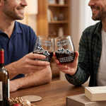 Gepersonaliseerd Vuistslag 15 oz Stemless Wijnglas met Naam Vaderdag Verjaardagscadeau voor Man Broer