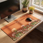 Personalized Birth Flower Mouse Pad Desk Mat with Name Computer Accessory Back to School Birthday Gift for Friends Colleagues