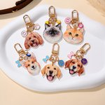 Llavero Personalizado con Foto de Mascota de Hueso de Corazón de Pata con Inicial Encanto de Bolsa Cumpleaños Decoración Diaria Regalo para Dueños de Mascotas Amantes de los Animales