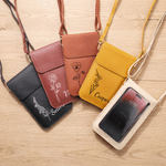 Borsa Crossbody in pelle PU con nome e finestra touch screen per uso quotidiano, regalo di compleanno per le donne.