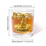 Verre à whisky doré personnalisé 10 oz Old Fashioned Cadeau d'anniversaire de fête des pères pour homme barman amateur de whisky amateur de golf