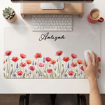 Personalized Birth Flower Mouse Pad Desk Mat with Name Computer Accessory Back to School Birthday Gift for Friends Colleagues