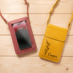 Borsa Crossbody in pelle PU con nome e finestra touch screen per uso quotidiano, regalo di compleanno per le donne.