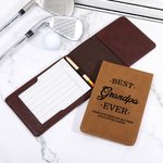 Gepersonaliseerde Beste Vader Ooit Leren Golf Scorecard Houder Yardage Boekomslag met Kindernaam Vaderdag Verjaardagscadeau voor Golfliefhebber