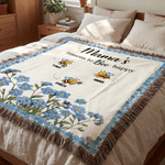 Personalized Reasons to Bee Happy Soft Throw Tassel Blanket with Name Sofa Decor Birthday Gift for Mom Grandma