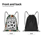 Personalized Ball Sports Theme Drawstring Beach Backpack String Bag with Name and Number Outdoor Activities Birthday Gift for Sports Lovers