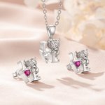 Personalized Birthstone Love Highland Cow Necklace Earrings Dainty Jewellery Daily Wear Birthday Gift for Women Highland Cow Lovers