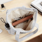 Personalized Multi-Pattern Teacher Flower Corduroy Tote Bag with Text Daily Use Teacher's Day Gift for Teachers