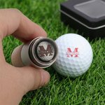 Gepersonaliseerde monogram golfbalstempel met naam en blikken opbergdoos ideaal voor golfclub wedstrijddag verjaardagscadeau voor golfliefhebbers
