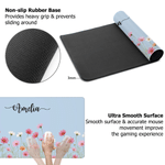 Personalized Birth Flower Mouse Pad Desk Mat with Name Computer Accessory Back to School Birthday Gift for Friends Colleagues