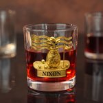 Verre à whisky doré personnalisé 10 oz Old Fashioned Cadeau d'anniversaire de fête des pères pour homme barman amateur de whisky amateur de golf