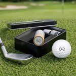 Gepersonaliseerde monogram golfbalstempel met naam en blikken opbergdoos ideaal voor golfclub wedstrijddag verjaardagscadeau voor golfliefhebbers