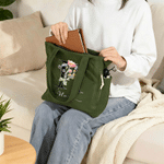 Sac fourre-tout en velours côtelé de grande capacité avec nom Cadeau d'anniversaire pour femmes