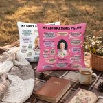 Personalized Cartoon Praying Character Bible Verse Soft Throw Pillow Cover with Title and Name Christian Faith Birthday Gift for Christian Girl Woman