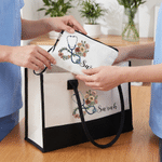 Personalizzato nascita fiore Stetoscopio Borsa Tote con nome uso quotidiano viaggio Infermiere giorno regalo per infermiere Caregiver