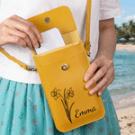 Borsa Crossbody in pelle PU con nome e finestra touch screen per uso quotidiano, regalo di compleanno per le donne.