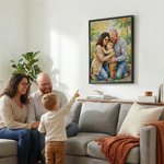 Personalizada Pintura al Óleo Estilo Foto Lienzo Impresiones inauguración de la casa Cumpleaños Aniversario Regalo para la Familia Amigo