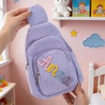 Henkilökohtainen monivärinen nimi Corduroy Mini Sling kukkaro Daily Play Ulkoiluaktiviteetit Syntymäpäivälahja pikkulapsille Lapset Lapset