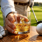 Verre à whisky 10 oz Rock Old Fashioned Cadeau d'anniversaire pour homme amateur de golf