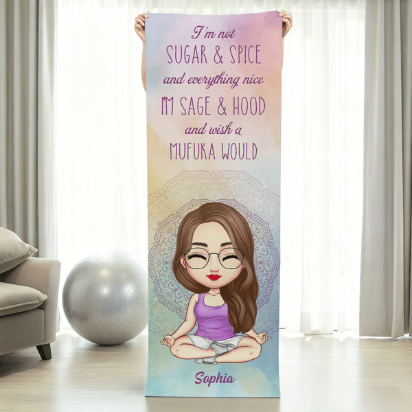 Personalized Cartoon Yoga Character Super Absorbent Yoga Towel with Name and Text Sports Accessories Birthday Gift for Yoga Lovers Friends