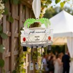Personalised Multicolour Wedding Car Acrylic Ornament with Text Newly Married Christmas Wedding Anniversary Gift for Newlyweds