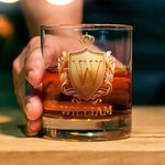 Gepersonaliseerd Gouden Initiaal 295 ml Old Fashioned Whiskyglas Verjaardagscadeau voor Manen Barman of Whiskyliefhebber