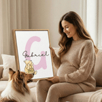 Personalized Classic Winnie the Pooh 3-Piece Canvas Prints with Name and Initial Nursery Decor Ship from USA Birthday Gift for New Baby
