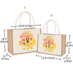 Personalized Cartoon Character Playful emoji Scene Jute Tote Bag with Name Birthday Gift for Friends Kids | Callie × emoji ™