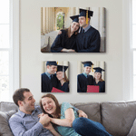 Foto personalizzate su tela Display da parete Moderna decorazione per la casa Set di 3 Nave da USA Regalo di laurea per i laureati
