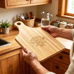 Personalized Engraved Everything Tastes Better Wooden Charcuterie Cutting Board with Handle and Year Home Decor Birthday Father's Day Gift for Dad