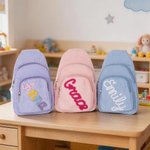 Henkilökohtainen monivärinen nimi Corduroy Mini Sling kukkaro Daily Play Ulkoiluaktiviteetit Syntymäpäivälahja pikkulapsille Lapset Lapset