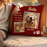 Personalized Paw Print Pet Photo Soft Throw Pillow Cover with Name and Text Home Decor Memorial Gift for Pet Lover