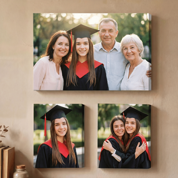 Foto personalizzate su tela Display da parete Moderna decorazione per la casa Set di 3 Nave da USA Regalo di laurea per i laureati