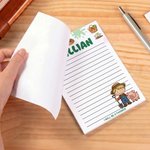 Personalized Kid Career Character Notepad with 40/80 Pages and Name Daily Use Back to School Birthday Gift for Kids Students