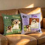 Personalized Paw Print Pet Photo Soft Throw Pillow Cover with Name and Text Home Decor Memorial Gift for Pet Lover