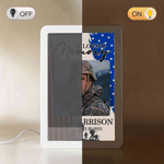 Personalizzato In Loving Memory Fallen Soldier LED Photo Frame Specchio con nome Giorno della memoria Regalo di simpatia per la famiglia dell'esercito perdita di una persona cara