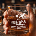 Personalisierte jeder Schluck schmeckt wie es ist nicht mein Problem Anymore 10 oz Rock Whiskey Glas mit Namen Vatertag Ruhestand Geschenk für Papa