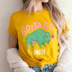 Gepersonaliseerd Chimpansee Buffel Krokodil Grappig Vaarwel Later Gator 100% Katoenen T-shirt met Naam Dagelijks Dragen Verjaardagscadeau voor Familie Vrienden